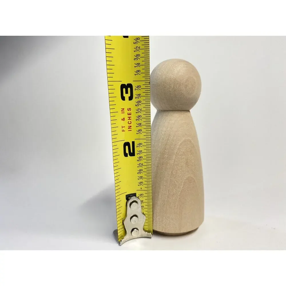 10pcs 3 1/2” Wooden Female Angel Bride Peg Doll DIY Craft Wedding Cake Topper